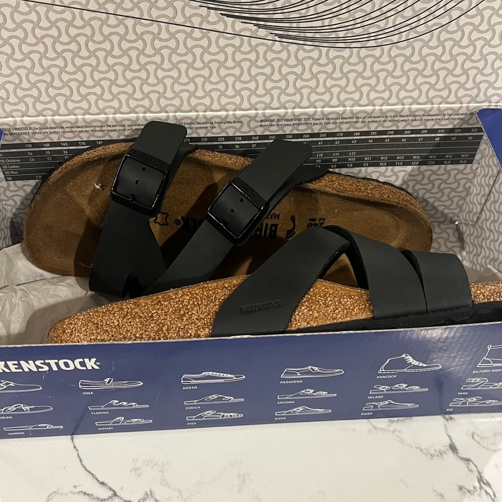 Brand new Birkenstock black sandals for sale. New in box. - Picture 4 of 6
